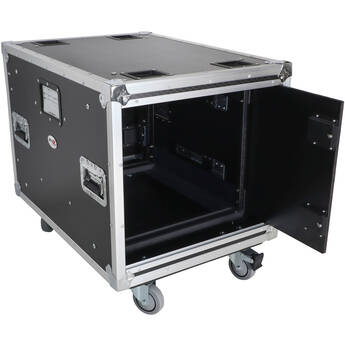 ProX Vertical Rack to Rack Shock Mount Case with 2 Sliding Slam Doors (24", 10 RU)
