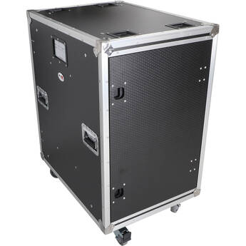 ProX Vertical Rack to Rack Shock Mount Case with 2 Sliding Slam Doors (24", 18 RU)