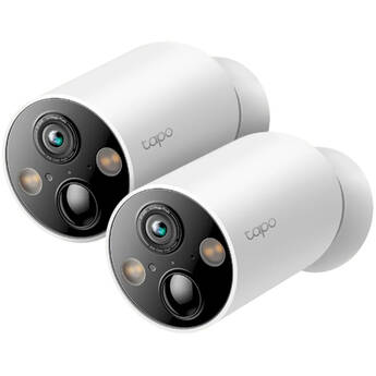 TP-Link Tapo C425 Smart Wire-Free Security Camera with Night Vision & Spotlights (2-Pack)