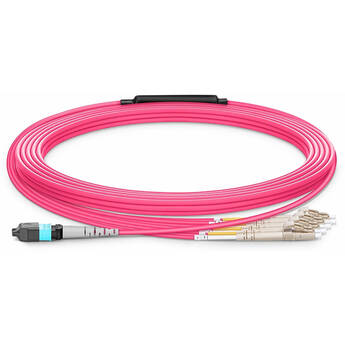 FS MTP-8 UPC Female to 4 x LC UPC Male Duplex Fiber Multimode Cable (33')