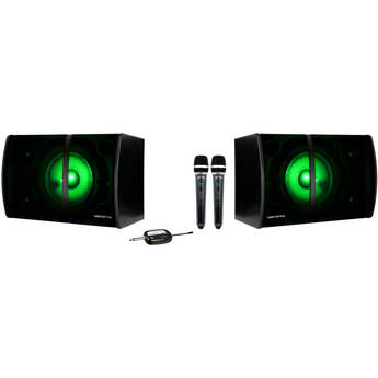 VocoPro K-Fan-Singer Stereo Karaoke Speaker System with Wireless Microphones and Receiver