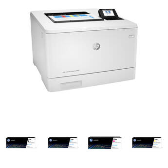 HP LaserJet Enterprise M455dn Color Laser Printer with 414X Black and Color Toner Cartridges Kit