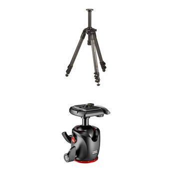 Manfrotto 057 3-Section Carbon Fiber Tripod with Rapid Center Column and XPRO Magnesium Ball Head Kit