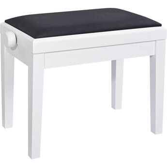K&M 13926 Height Adjustable Piano Bench with Imitation Leather Seat (Height Adjustment: 19.3 to 22.4", White)