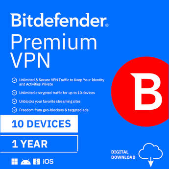 Bitdefender Premium VPN (Download, 10 Devices, 1-Year)