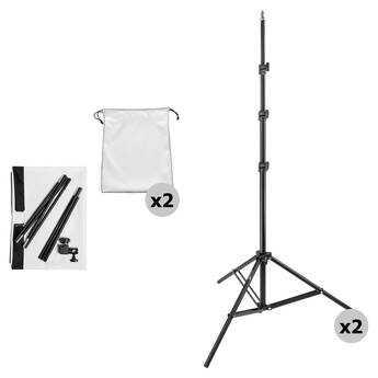 Lava Cart LavaFlat Dual-Sided Flag with Light Stand Kit (2-Pack)