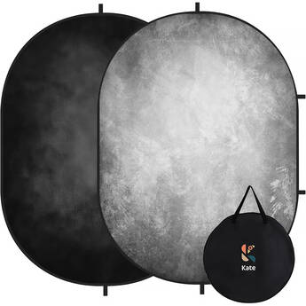 Kate Backdrop Abstract Texture Collapsible Backdrop (Black/Gray, 6.5 x 5')