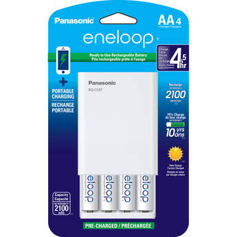 Panasonic Four Position eneloop Mobile Boost Charger Kit with Batteries (AA, 4-Pack)