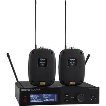 Shure SLXD14D+ Dual-Channel Digital Wireless Bodypack System with No Mics (G57: 470 to 608 MHz)