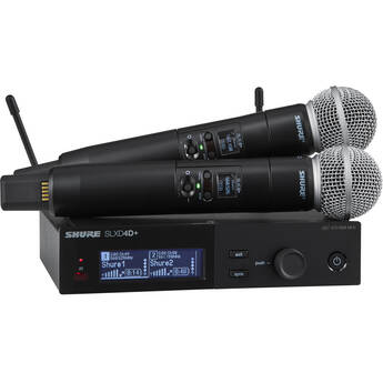 Shure SLXD24D+/58 Dual-Channel Digital Wireless Handheld Microphone System with SM58 Capsules (G57: 470 to 608 MHz)