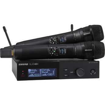 Shure SLXD24D+/N8C Dual-Channel Digital Wireless Handheld Microphone System with Nexadyne 8/C Cardioid Capsule (G57: 470 to 608 MHz)