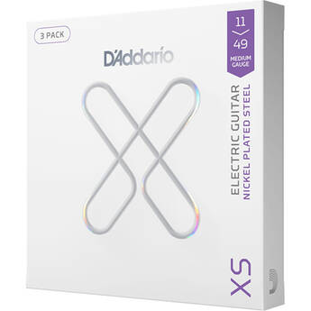 D'Addario XS Nickel Plated Steel Electric Guitar Strings Set (Medium, 11 - 49)