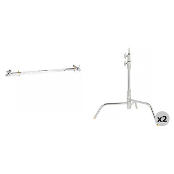 Savage Telescoping Support Rail with Dual C-Stand Kit