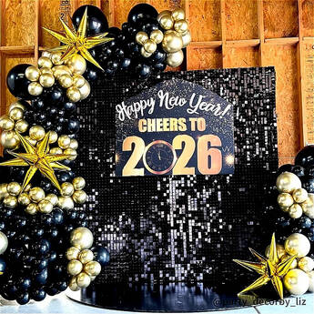 Kate Backdrop Shimmer Wall Backdrop (Black, 6 x 6')