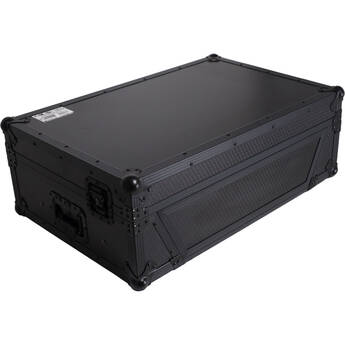 ProX Gig-Ready Series Flight Case for DDJ-FLX10 / REV5 / REV7 / GRV6 DJ Controllers with Laptop Shelf, Wheels, and LED (All-Black, 2 RU)