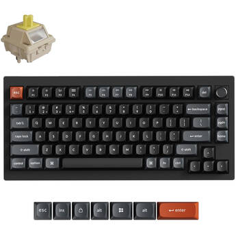 Keychron V1 Ultra 8K Wireless Mechanical Keyboard (Black, Keychron Silk POM Banana Switches)
