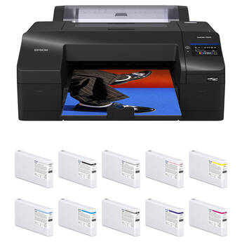 Epson SureColor P5370 17" Photo Printer with T55V UltraChrome PRO10 Ink 10-Pack Kit