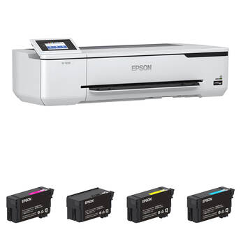 Epson Surecolor T2170 24" Wireless Inkjet Printer with UltraChrome XD2 T40W Black and Color Ink Cartridges Kit