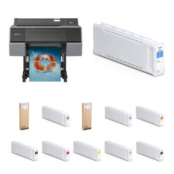 Epson SureColor P7570 24" Wide-Format Inkjet Printer with 12 UltraChrome PRO12 Ink Cartridges Kit (700mL)