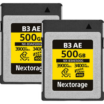 Nextorage 500GB NX-B3AE CFexpress 4.0 Type B Memory Card (2-Pack)