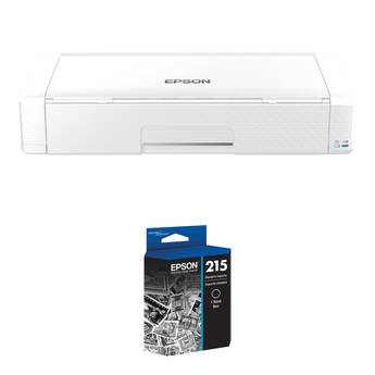 Epson WorkForce EC-C110 Wireless Mobile Color Printer with T215 DuraBrite Ultra Black Standard Capacity Ink Cartridge Kit