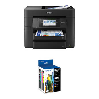 Epson WorkForce Pro WF-4830 All-in-One Inkjet Printer with T822 High Capacity Black and Standard Capacity Color Combo Pack Kit