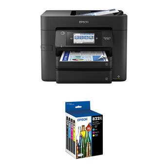 Epson WorkForce Pro WF-4830 All-in-One Inkjet Printer with DURABrite T822XL High Capacity Black Ink Cartridge Kit