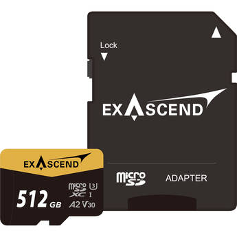 Exascend 512GB Catalyst UHS-I microSDXC Memory Card with SD Adapter