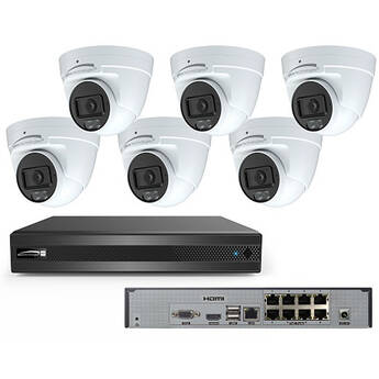 Speco Technologies ZIP8T2B 8-Channel 8MP NVR with 2TB HDD & 6 4MP Turret Cameras