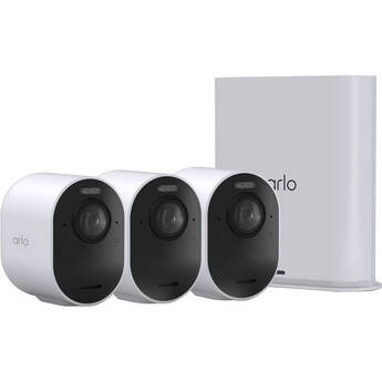 Arlo Ultra 3 UHD 4K Outdoor Camera with Night Vision (3-Pack, White)