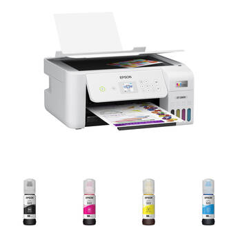 Epson EcoTank ET-2800 Wireless Color All-in-One Cartridge-Free Supertank Printer with T522 Ink Bottles Kit (Cyan, Magenta, Yellow & Black)
