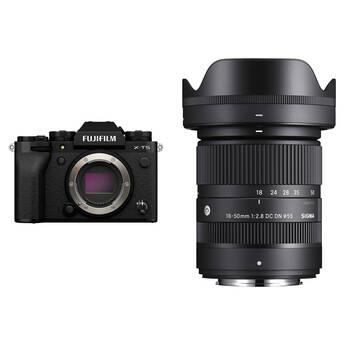 FUJIFILM X-T5 Mirrorless Camera with Sigma 18-50mm f/2.8 Lens for Wedding Photography (Black)