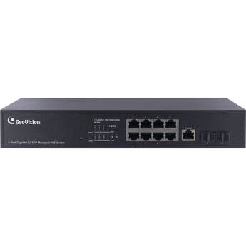 GeoVision GV-APOE0812 8-Port Gigabit PoE+ Compliant Managed Network Switch