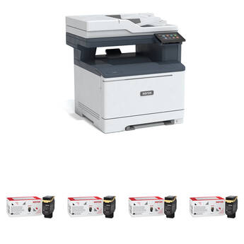 Xerox C325 Color Multifunction Laser Printer with High Capacity Black and Color Toner Cartridges Kit