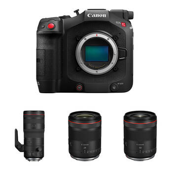 Canon EOS C80 Cinema Camera Kit with 24-105, 24, and 50mm Lenses (Canon RF)