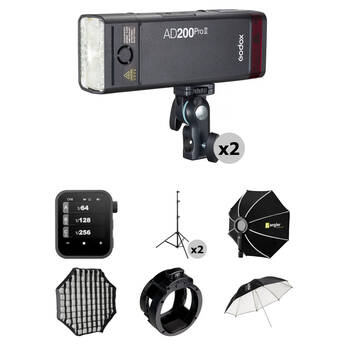 Godox AD200Pro II 2-Flash Portrait Photography Kit (Canon Transmitter)