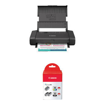 Canon PIXMA TR160 Wireless Mobile Printer with Twin PGI-35 Black and CLI-36 Color Ink Tank Kit