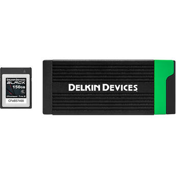 Delkin Devices 150GB BLACK CFexpress Type B Memory Card and CFexpress Type B/SD UHS-II Memory Card Reader