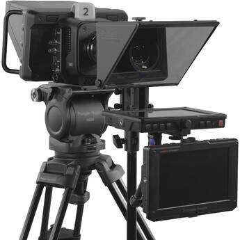 Prompter People Pocket Cue V3 Telepromtper with 8" Talent Monitor and Freestanding Kit