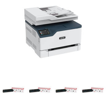 Xerox C235 Color Multifunction Printer with Four High-Capacity Toner Cartridges Kit