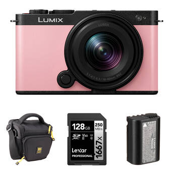 Panasonic LUMIX S9 Mirrorless Camera 18-40mm f/4.5-6.3 Lens and Essentials+ Kit (Sakura Pink)