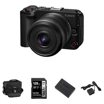 Canon EOS R50 V Mirrorless Camera with 14-30mm f/4-6.3 Lens and Essentials+ Kit