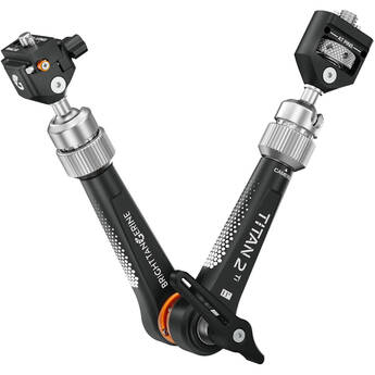 Bright Tangerine Titan Arm 2 Ti with 3/8"-16 Anti-Twist to NATO Clamp/Rail Mounts (London Fog Black)