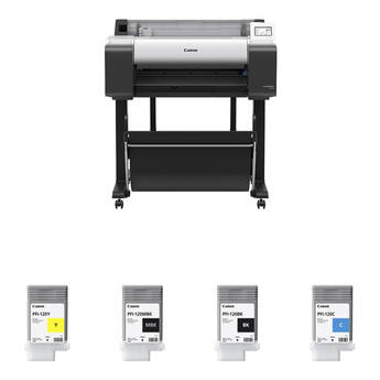 Canon imagePROGRAF TM-250 24" Large-Format Printer with Four PFI-120 Ink Cartridges Kit
