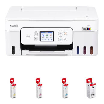 Canon PIXMA G3290 Wireless MegaTank All-in-One Printer with Four GI-21 Ink Bottles Kit