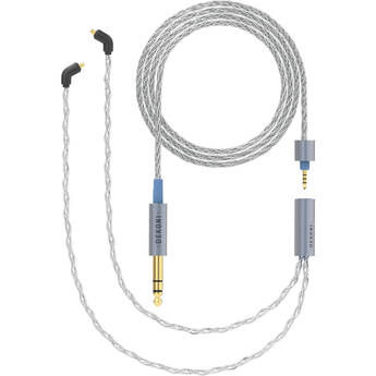 Dekoni Audio Ensemble Silver-Plated Copper Twist Jacket 1/4" to Dual MMCX IEM Connector Modular Cable System (52")