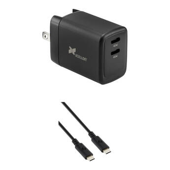 Xcellon PDG-245 45W GaN 2-Port USB-C Charger & Charging Cable Kit
