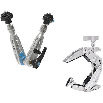 DigitalFoto Solution Limited IRON-C100S 11" Damping Hover & F22 Quick Release Magic Arm with Heipi C100 Super Clamp (Glacier Silver)