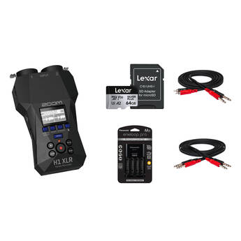 Zoom H1 XLR Portable Audio Recorder for Video with DJ Recording Kit