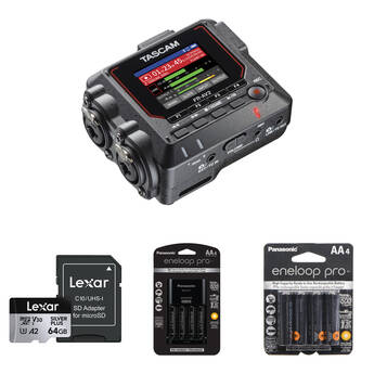 TASCAM FR-AV2 Compact 32-Bit-Float Field Recorder with Essentials Kit